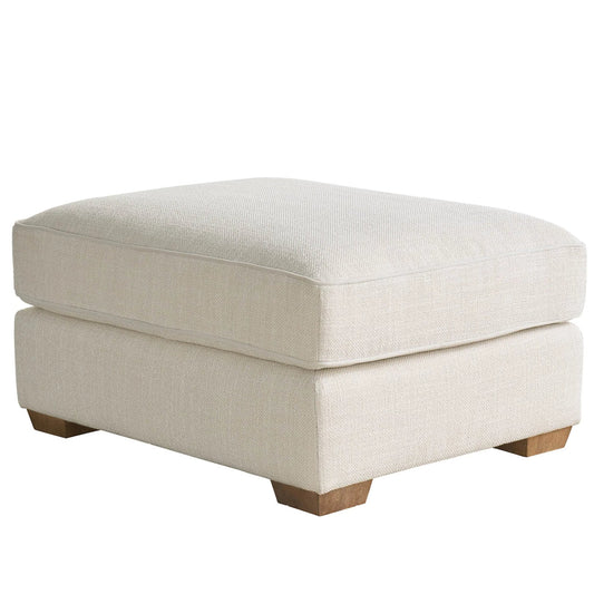 Leah Ottoman by Universal Furniture in oatmeal. Made from 100% polyester in a unique style.