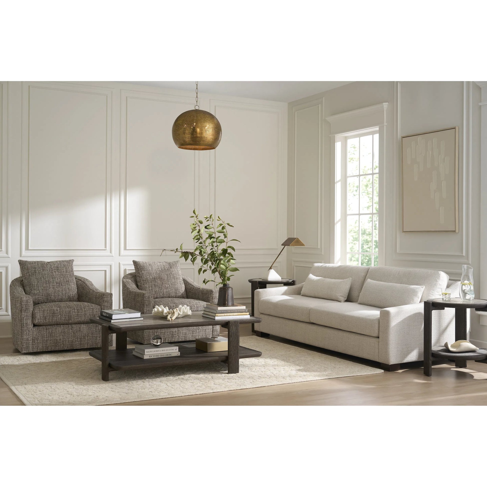 Curated Eli Swivel Chair by Universal Furniture in sanello ivory. Made from unique in a transitional style.