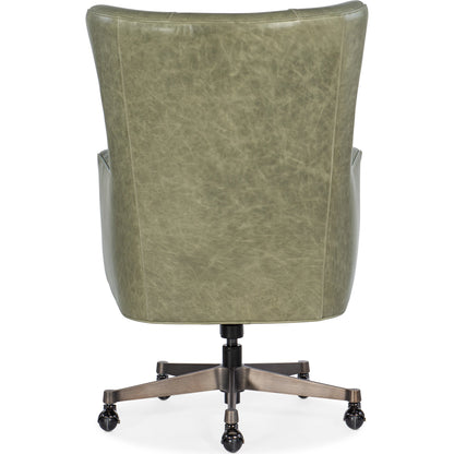 Brinley Executive Swivel Tilt Chair by Hooker Furniture. Made from leather (aniline top grain) in a transitional style.