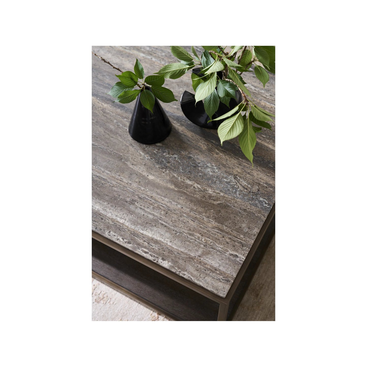 004 SI-2473009 | Lifestyle | Montclair Brindle End Table by Universal Furniture in smoked gold, travertine. Made from unique in a transitional style.