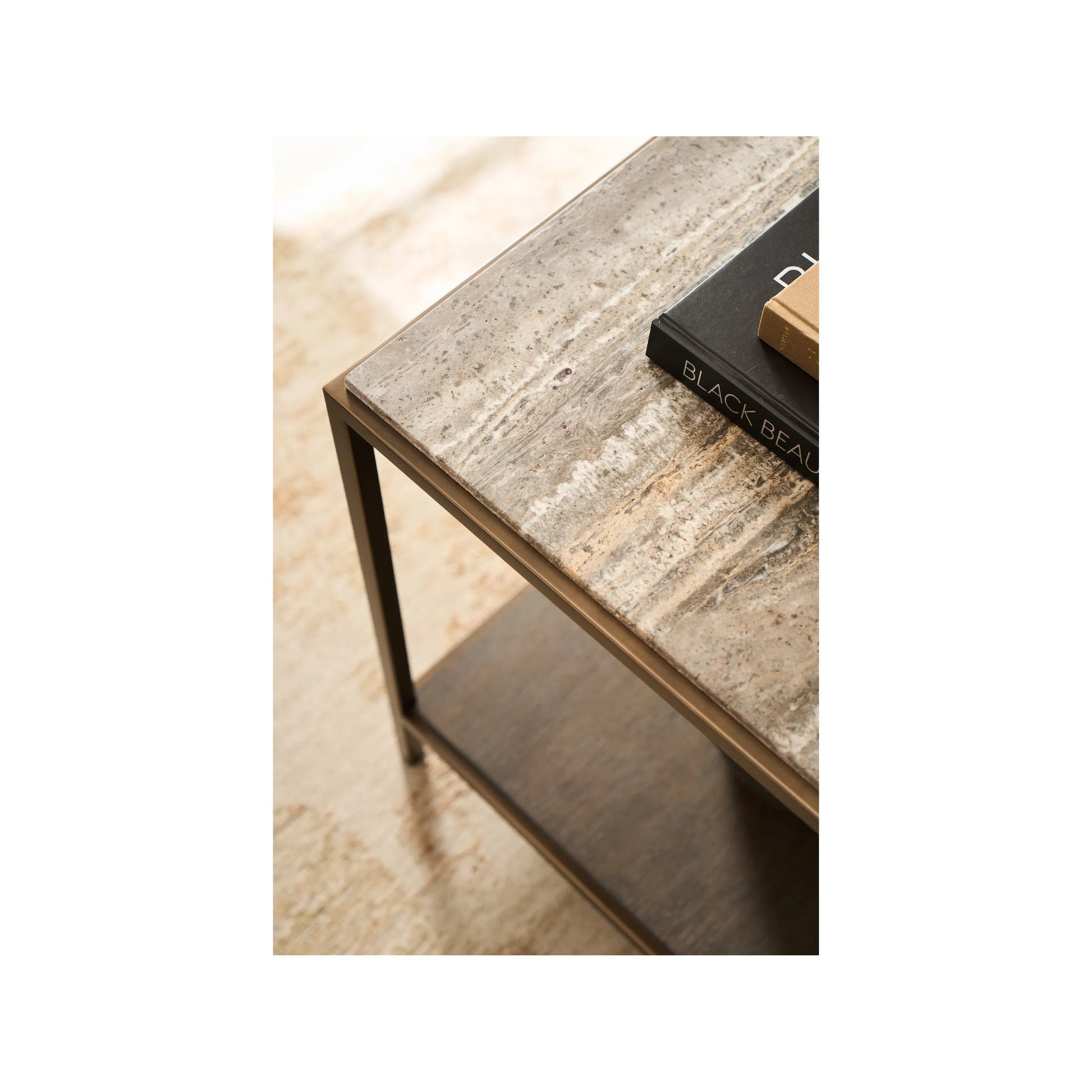 Montclair Brindle End Table by Universal Furniture in smoked gold, travertine. Made from unique in a transitional style.