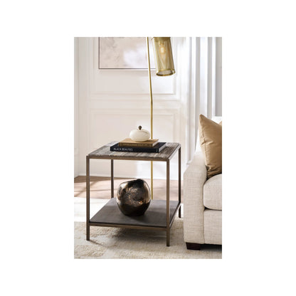 Montclair Brindle End Table by Universal Furniture in smoked gold, travertine. Made from unique in a transitional style.