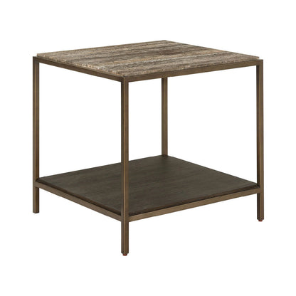 Montclair Brindle End Table by Universal Furniture in smoked gold, travertine. Made from unique in a transitional style.