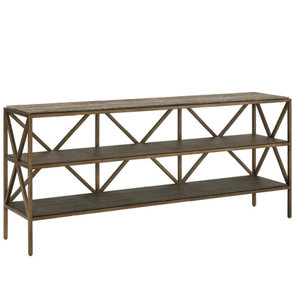 Montclair Brindle Console by Universal Furniture in smoked gold, travertine. Made from unique in a transitional style.
