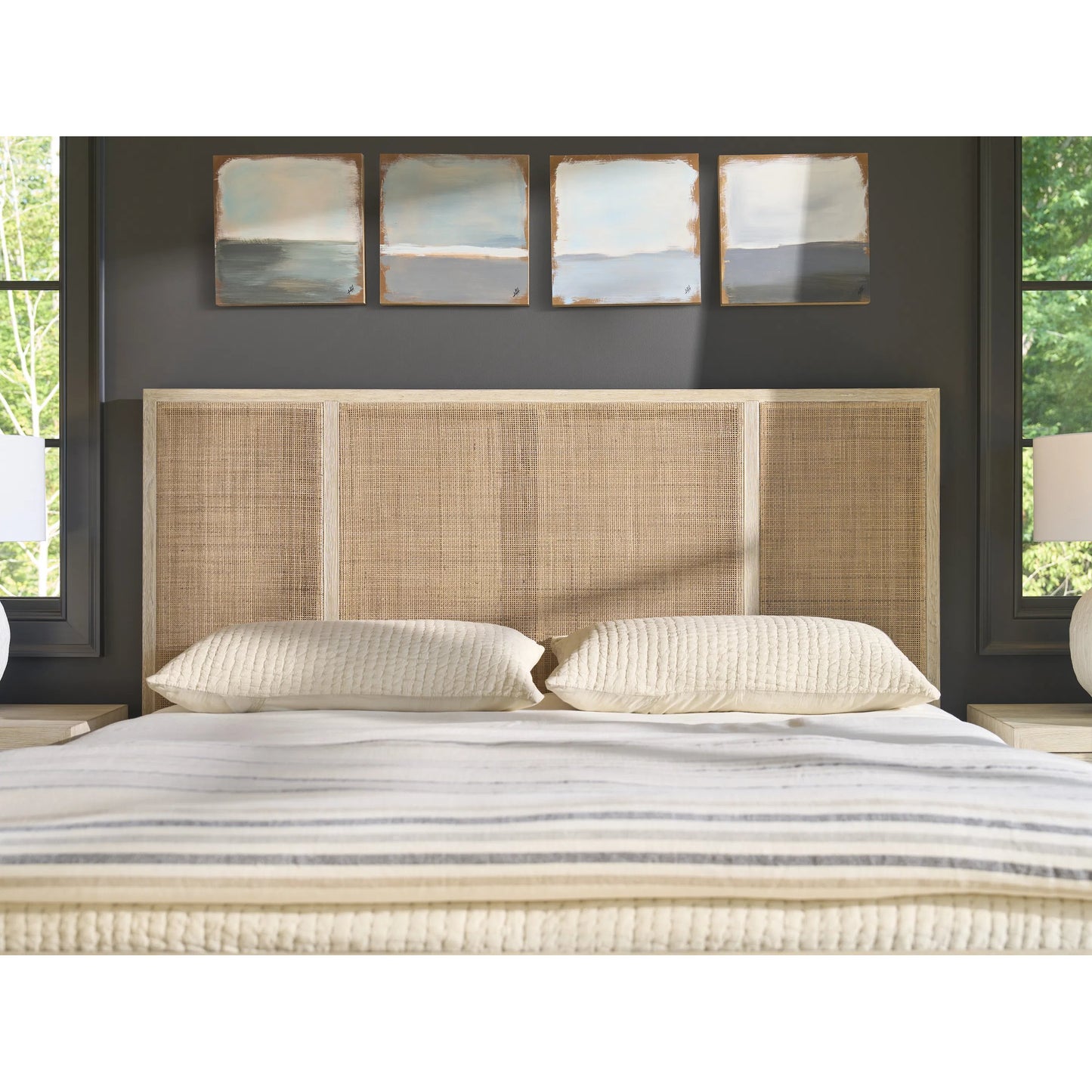 005 SI-2473048 | Lifestyle | Oasis Bed by Coastal Living by Universal Furniture in natural oak. Made from unique in a rustic style.