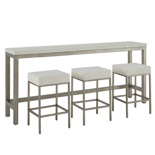 Oasis Console with Stools by Coastal Living by Universal Furniture in antique nickel. Made from 92% polyester, 8% linen in a unique style.