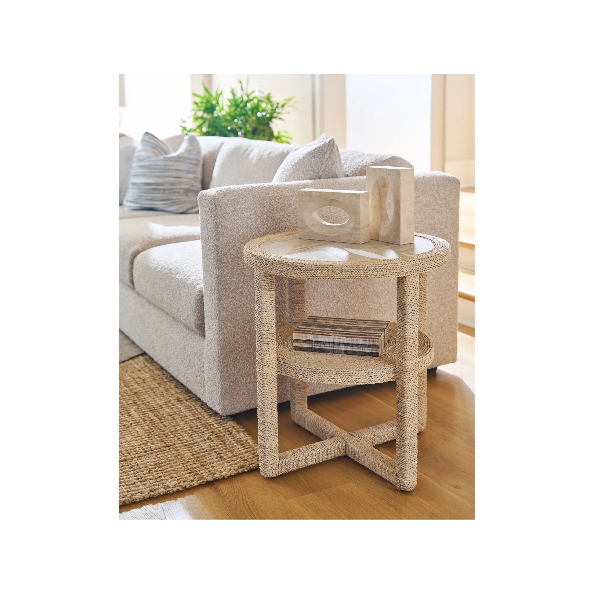 Oasis Abaca Side Table by Coastal Living by Universal Furniture in natural tan. Made from unique in a rustic style.
