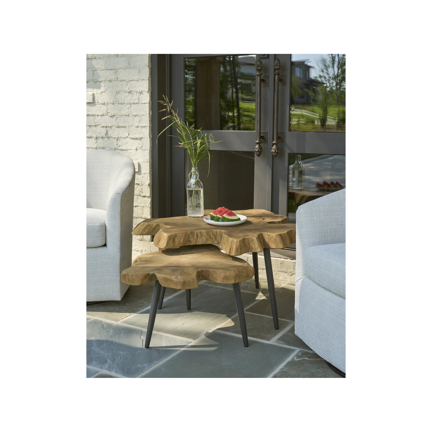 002 SI-2473088 | Lifestyle | Oasis Driftwood Nesting Tables by Coastal Living by Universal Furniture in natural teak. Made from unique in a cottage & farmhouse style.