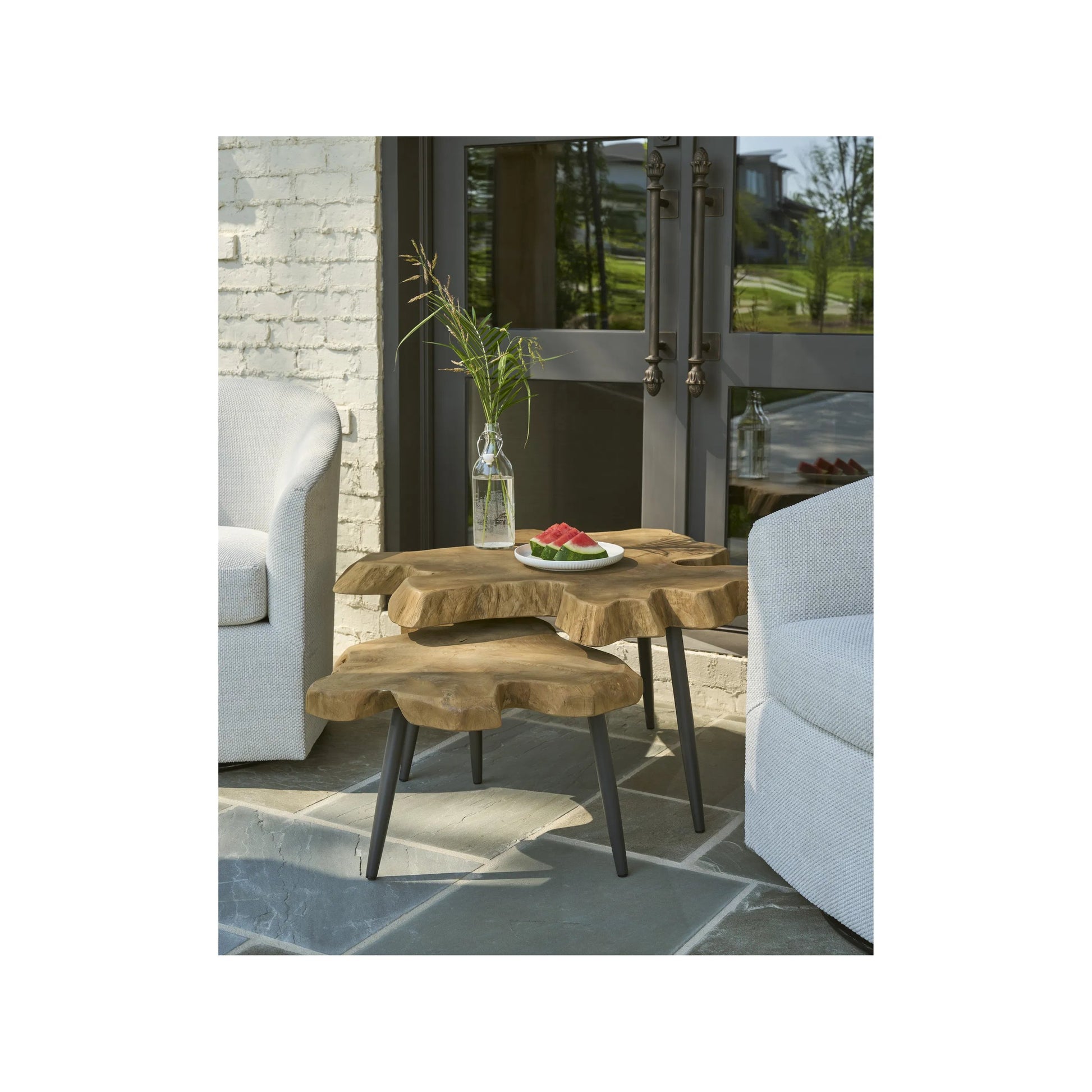 Oasis Driftwood Nesting Tables by Coastal Living by Universal Furniture in natural teak. Made from unique in a cottage & farmhouse style.