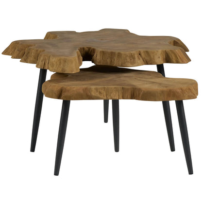 Oasis Driftwood Nesting Tables by Coastal Living by Universal Furniture in natural teak. Made from unique in a cottage & farmhouse style.