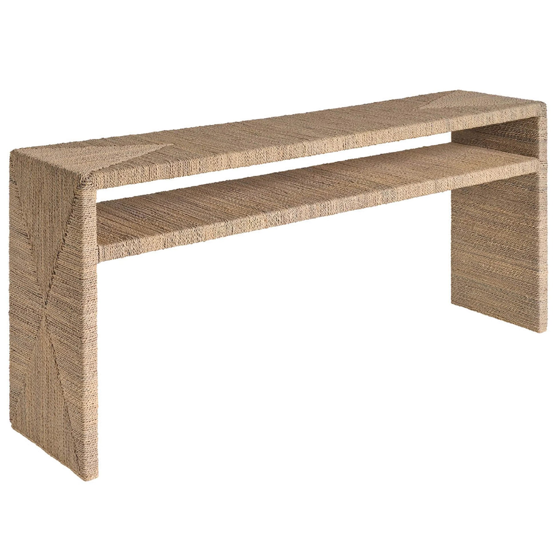 Oasis Abaca Console by Coastal Living by Universal Furniture in natural tan. Made from unique in a rustic style.