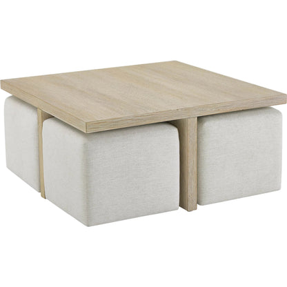 Oasis Dockside Cocktail Table with Ottomans by Coastal Living by Universal Furniture in dockside tan. Made from unique in a transitional style.