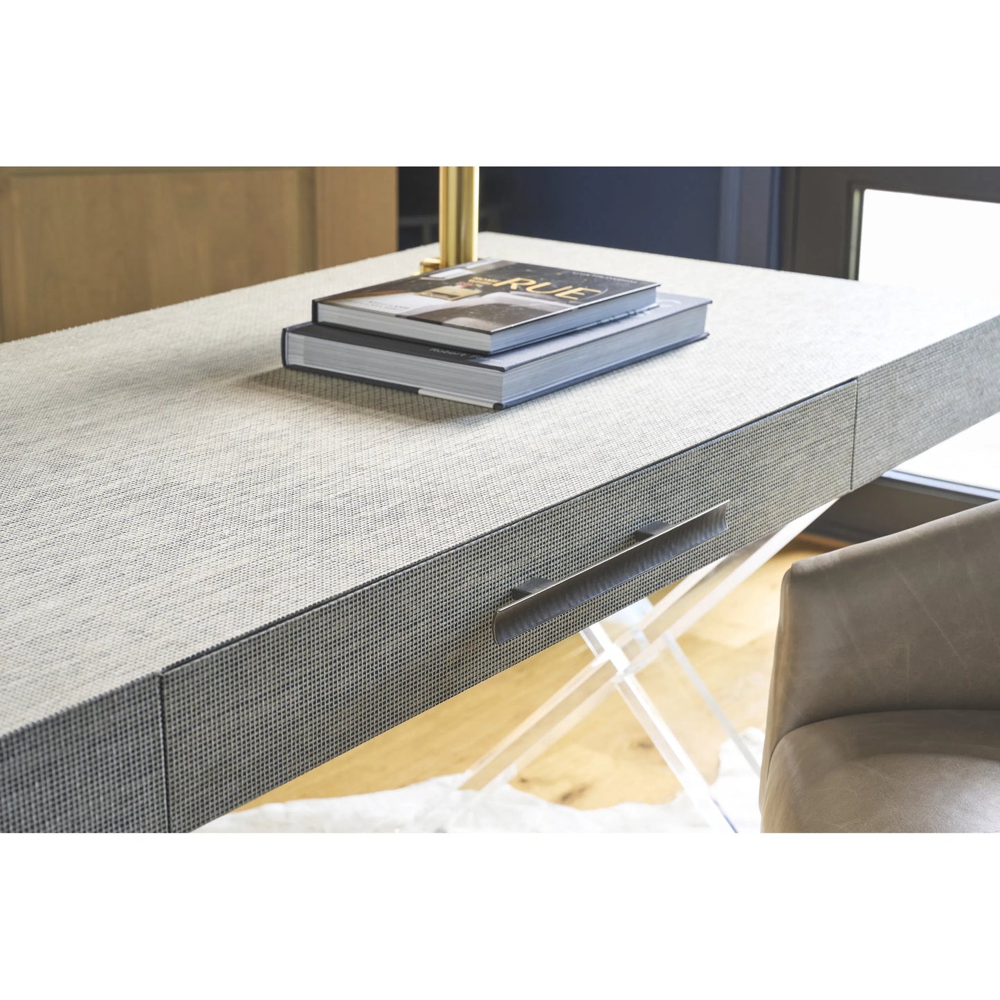 002 SI-2473103 | Closeup | Oasis Seascape Writing Desk by Coastal Living by Universal Furniture in seascape blue. Made from unique in a transitional style.