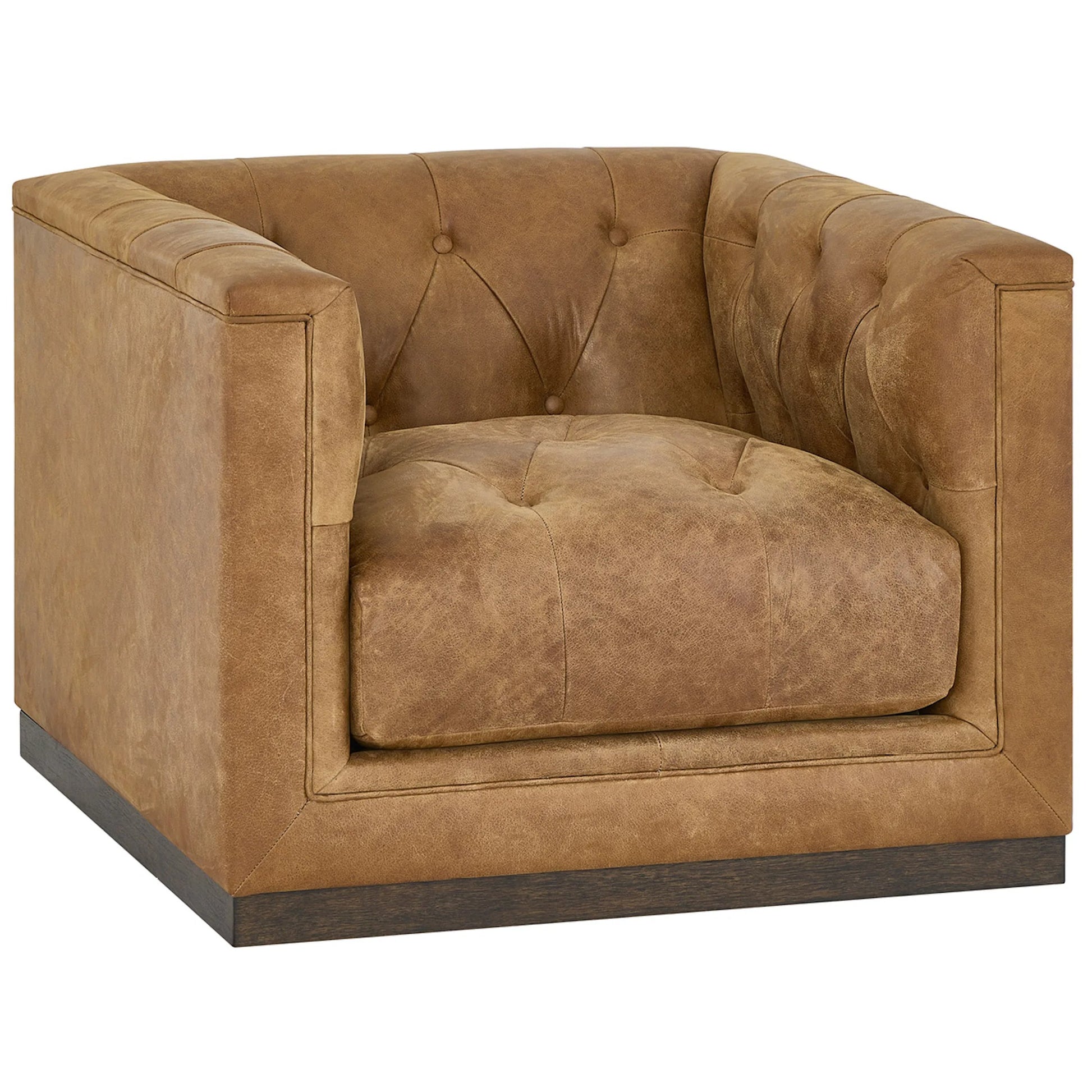 Quinn Swivel Chair by Universal Furniture in winchester sycamore leather. Made from 100% leather in a traditional style.