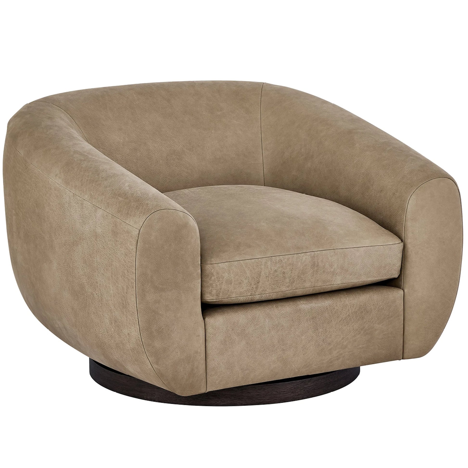 Fitz Swivel Chair by Universal Furniture in vail toffee leather. Made from 100% leather in a transitional style.