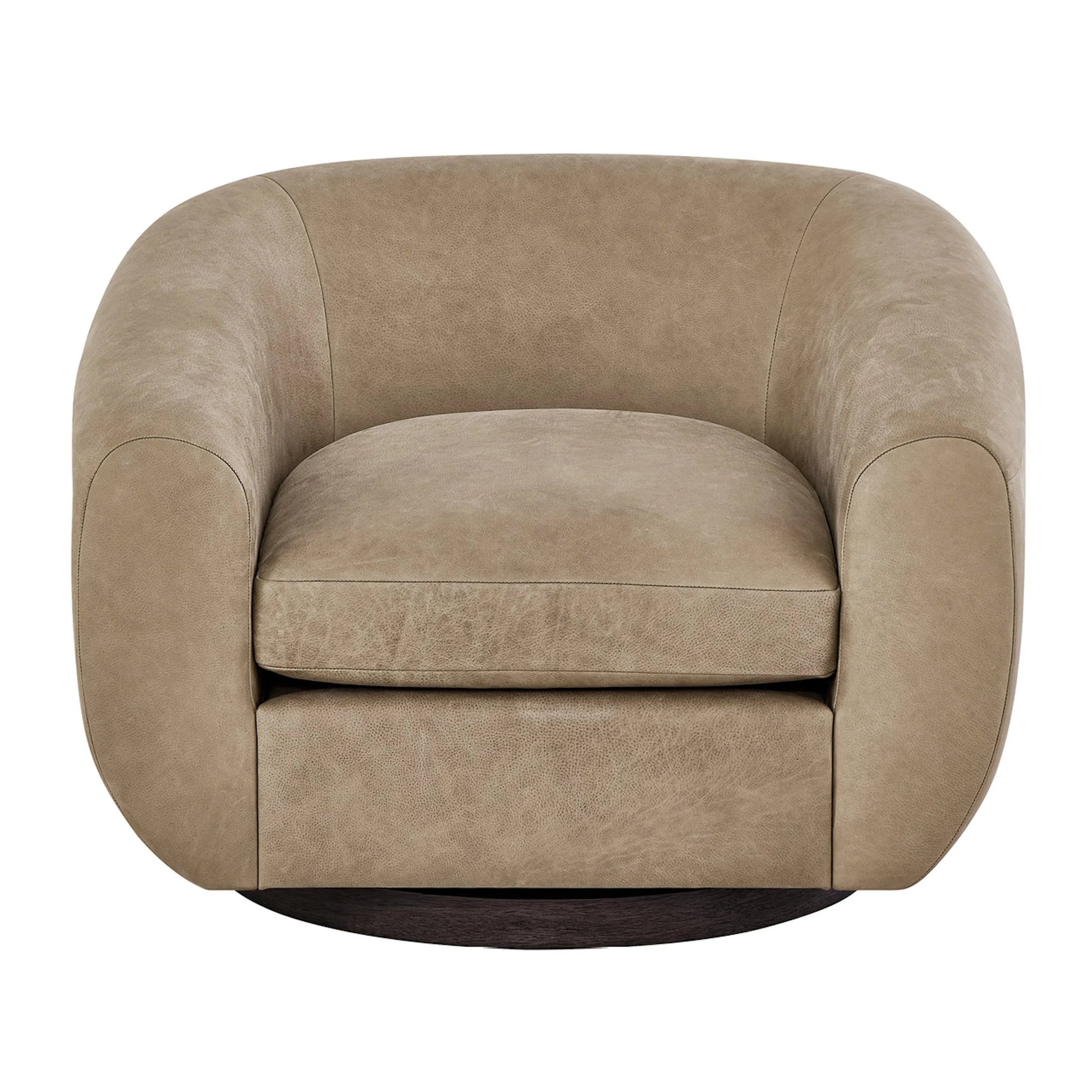 Fitz Swivel Chair by Universal Furniture in vail toffee leather. Made from 100% leather in a transitional style.