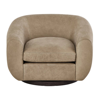 Fitz Swivel Chair by Universal Furniture in vail toffee leather. Made from 100% leather in a transitional style.