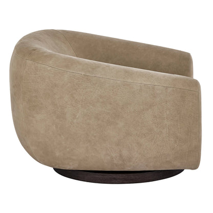Fitz Swivel Chair by Universal Furniture in vail toffee leather. Made from 100% leather in a transitional style.