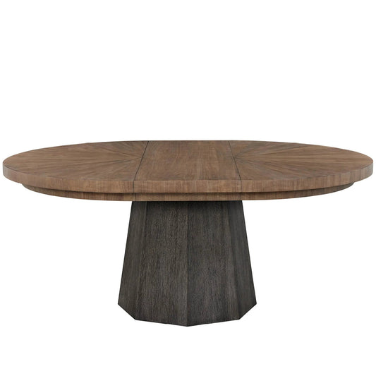 Modern Haze Round Dining Table by Universal Furniture in veil, mist. Made from unique in a unique style.