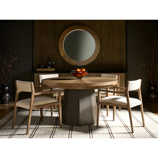 Modern Haze Round Dining Table by Universal Furniture in veil, mist. Made from unique in a unique style.