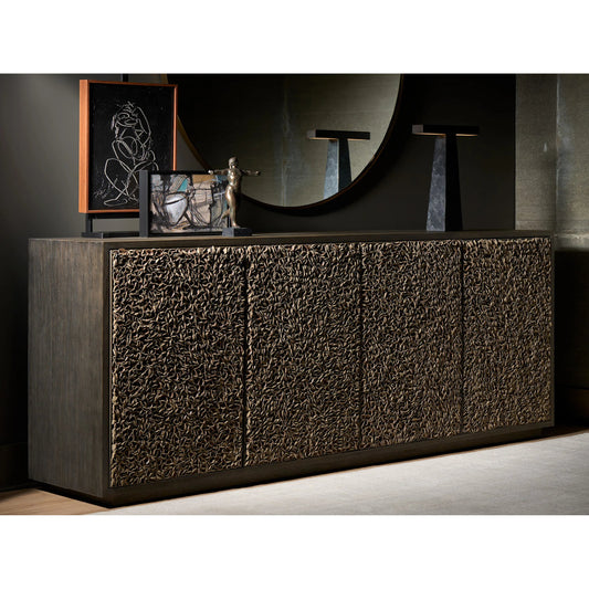 Modern Blossom Credenza by Universal Furniture. Made from leather in a unique style.