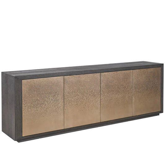 Modern Nova Credenza by Universal Furniture in smoked gold, dark oak. Made from unique in a unique style.