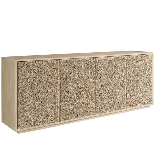 Modern Blossom Credenza by Universal Furniture. Made from leather in a unique style.