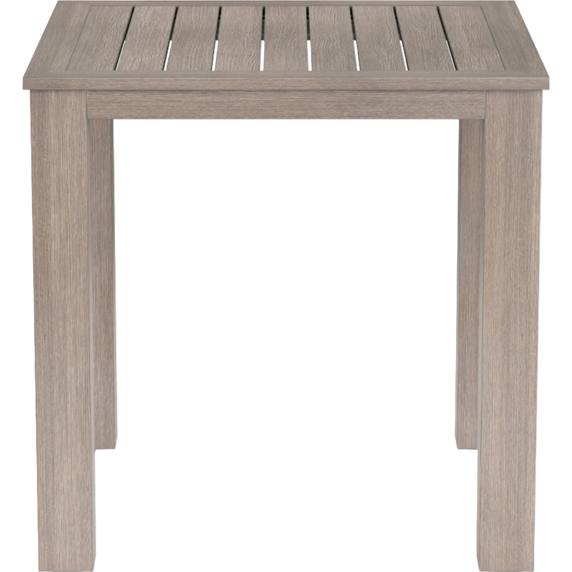 Laguna Outdoor Pub Table by Sunset West in driftwood. Made from aluminum in a modern style.