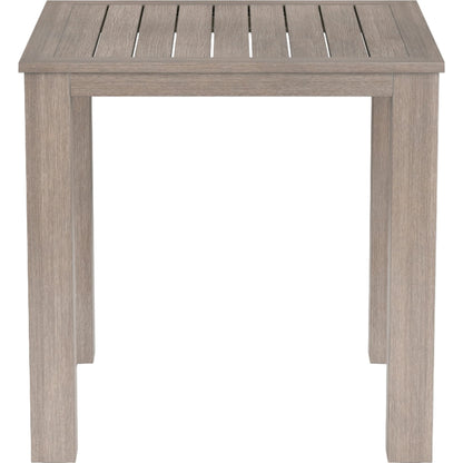 Laguna Outdoor Pub Table by Sunset West in driftwood. Made from aluminum in a modern style.