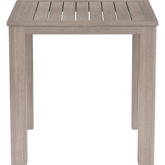 Laguna Outdoor Pub Table by Sunset West in driftwood. Made from aluminum in a modern style.