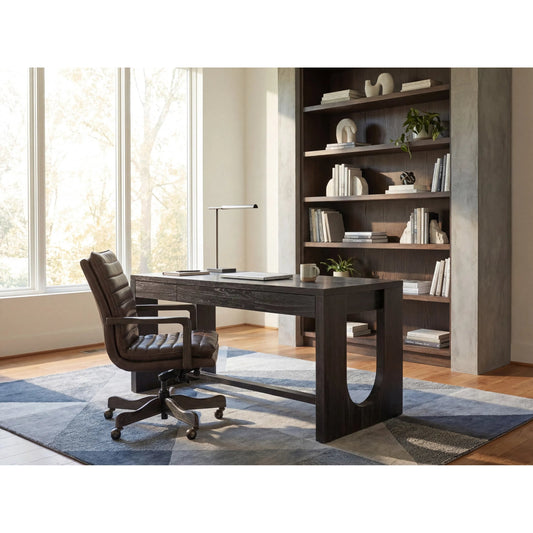 Langston Executive Swivel Tilt Chair by Hooker Furniture in buckaroo ranch. Made from leather in a traditional style.