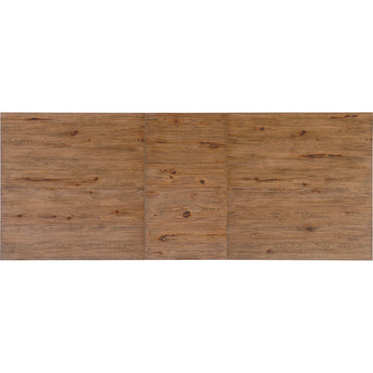 Big Sky Leg Table by Hooker Furniture in vintage natural. Made from pecky hickory veneers, solid-wood edged top in a modern style.