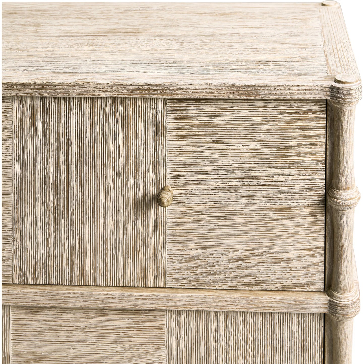 007 SI-2334493 | Closeup | Bywater Dresser by Jonathan Charles in beige and washed acacia. Made from oak, aluminum, acacia veneer, beech in a transitional style.