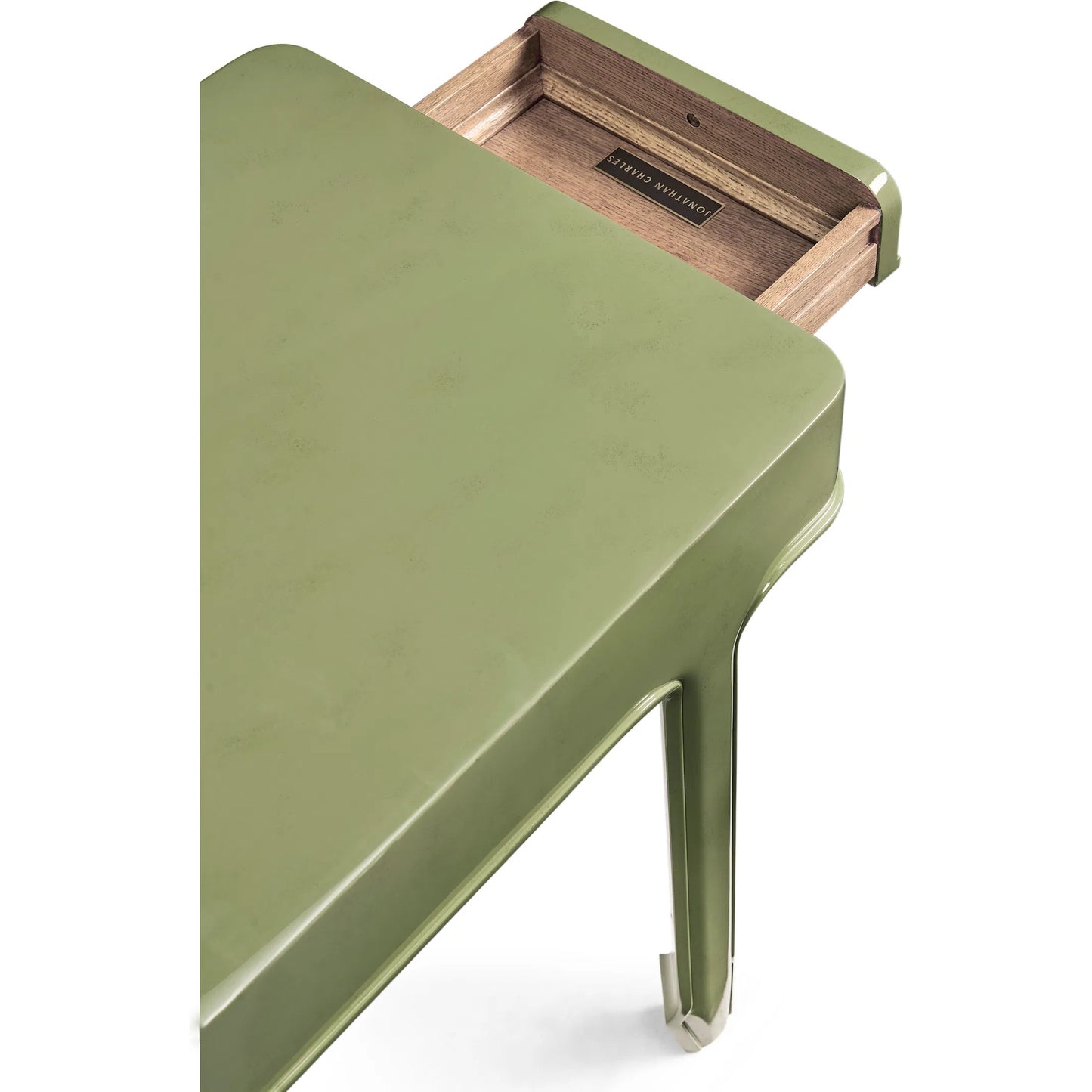 007 SI-2462607 | Closeup | Polly Avo Rectangular End Table by Jonathan Charles in dor green lacquer. Made from beech in a eclectic & global style.