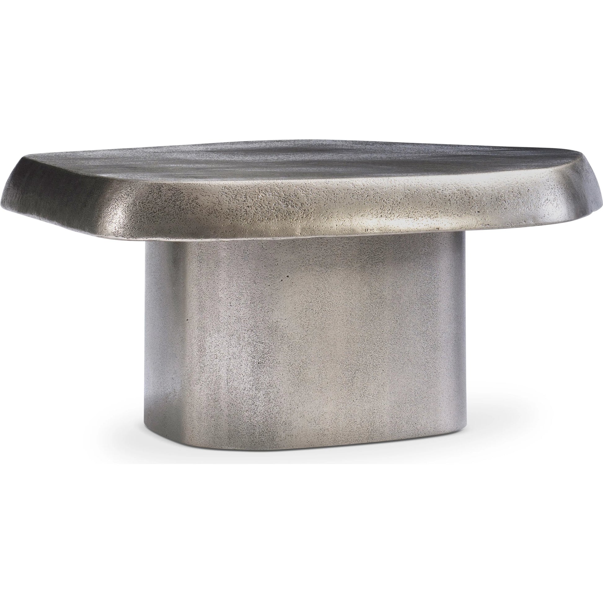 Clawson Cocktail Table by Bernhardt in graphite. Made from aluminum in a modern style.