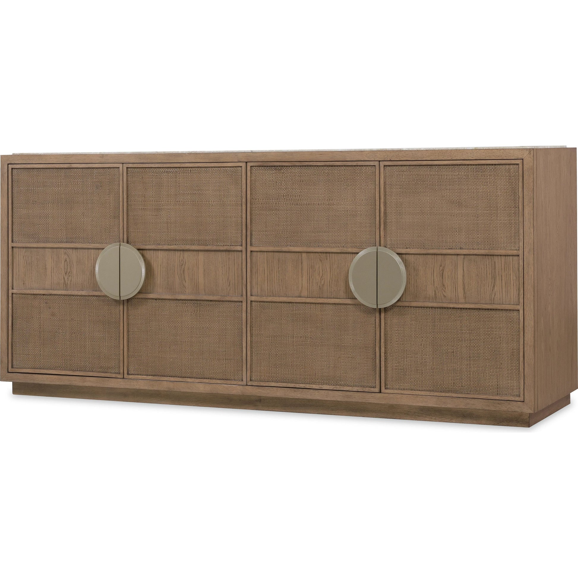 Sonnet Dining Credenza by Hooker Furniture in medium wood and wren. Made from unique in a transitional style.