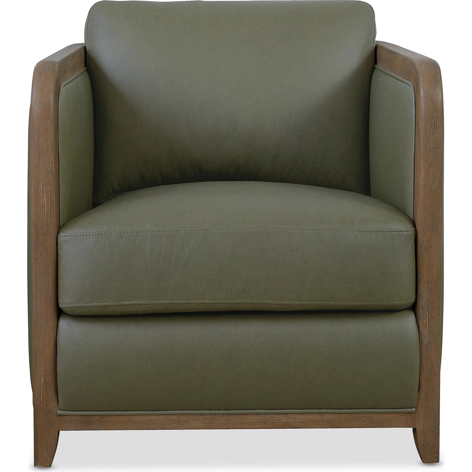 Breeze Accent Chair by Hooker Furniture in verona forest and brown. Made from leather in a traditional style.