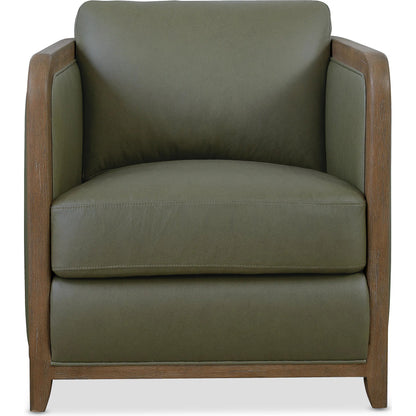 Breeze Accent Chair by Hooker Furniture in verona forest and brown. Made from leather in a traditional style.
