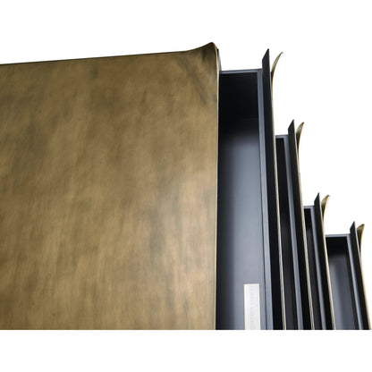 Hammersmith Drawer Chest by Jonathan Charles in gold and satin brass. Made from beech solids, brass in a unique style.