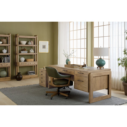 Briar Executive Swivel Tilt Chair by Hooker Furniture in verona forest and light transparent. Made from leather in a unique style.