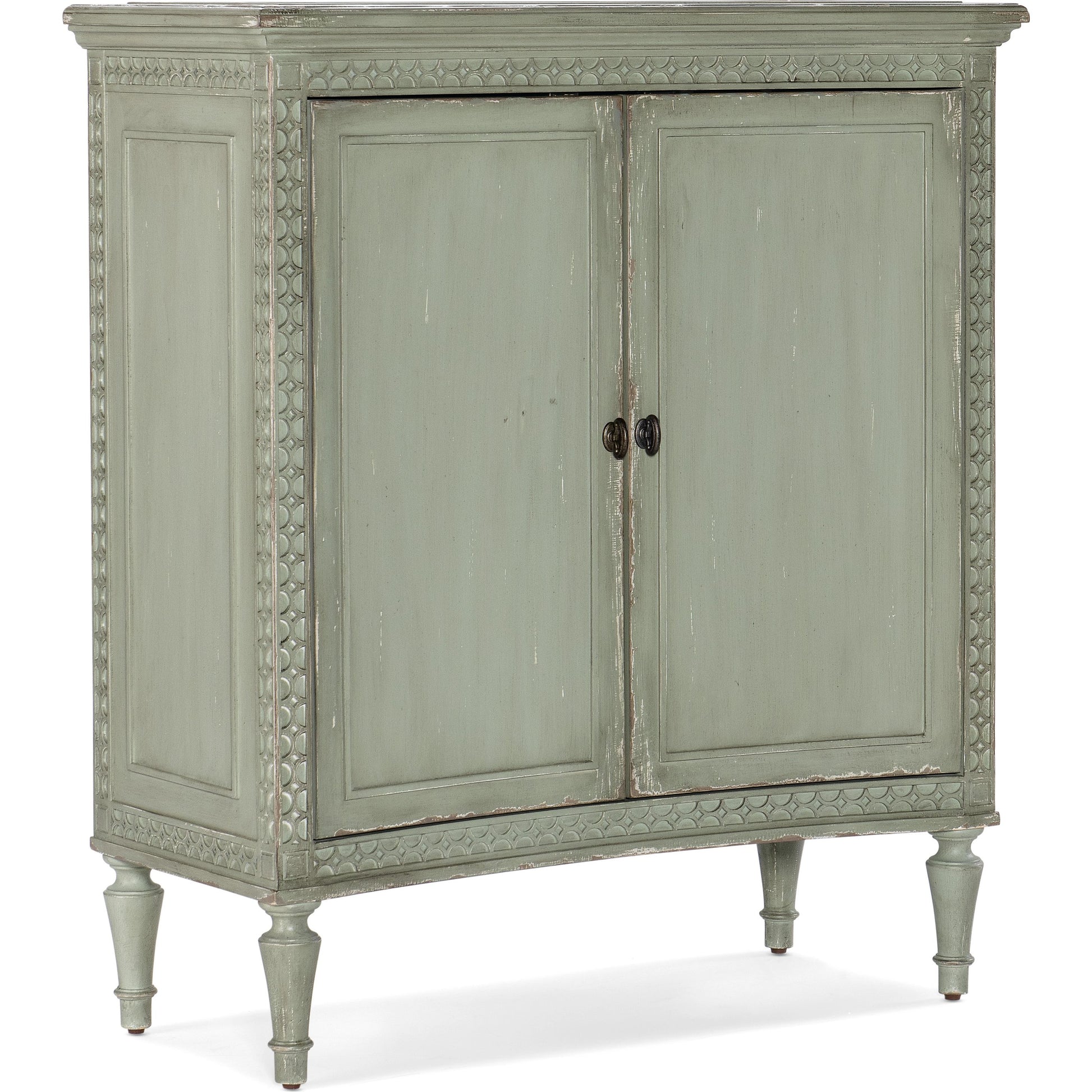 Charleston Two-Door Accent Chest by Hooker Furniture. Made from maple veneers in a transitional style.