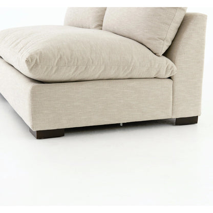 Grant 3-PC Sectional by Four Hands in ashby oatmeal and espresso. Made from 72% polyester, 18% pre-combed cotton, 10% cotton, solid banak, solid pine in a modern style.