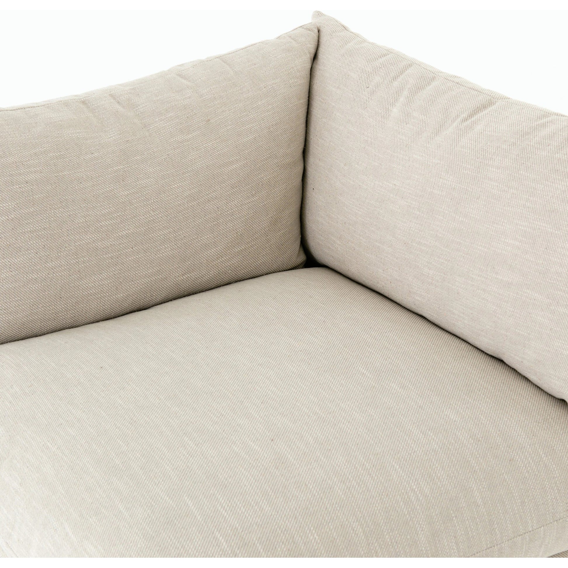 Grant 5-PC Sectional by Four Hands in ashby oatmeal and espresso. Made from 72% polyester, 18% pre-combed cotton, 10% cotton, solid banak, solid pine in a modern style.