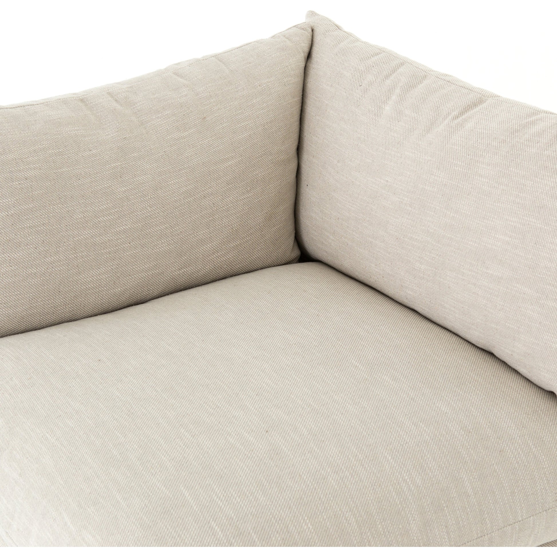 Grant 5-PC Sectional by Four Hands in ashby oatmeal and espresso. Made from 72% polyester, 18% pre-combed cotton, 10% cotton, solid banak, solid pine in a modern style.