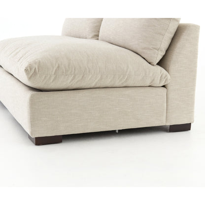 Grant 3-PC Sectional by Four Hands in ashby oatmeal and espresso. Made from 72% polyester, 18% pre-combed cotton, 10% cotton, solid banak, solid pine in a modern style.