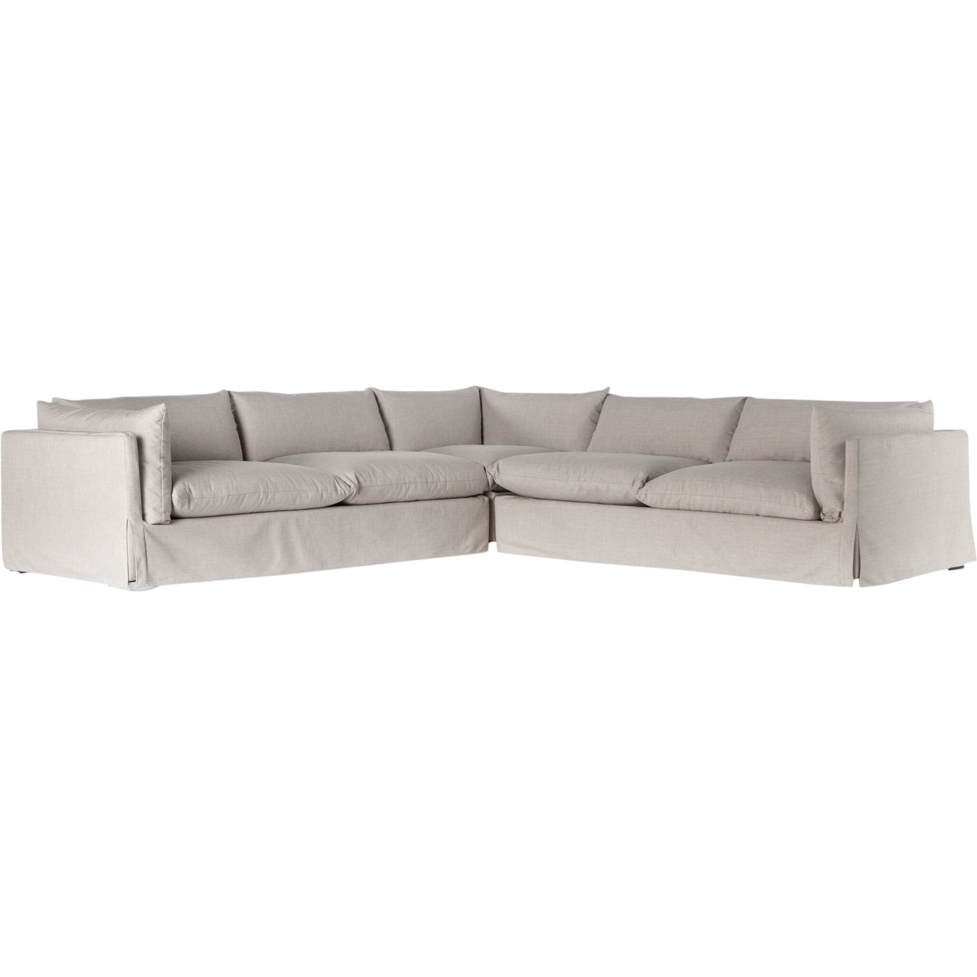 Habitat Slipcover 3-Piece Sectional by Four Hands in bennett moon. Made from 100% polyester, banak wood in a modern style.