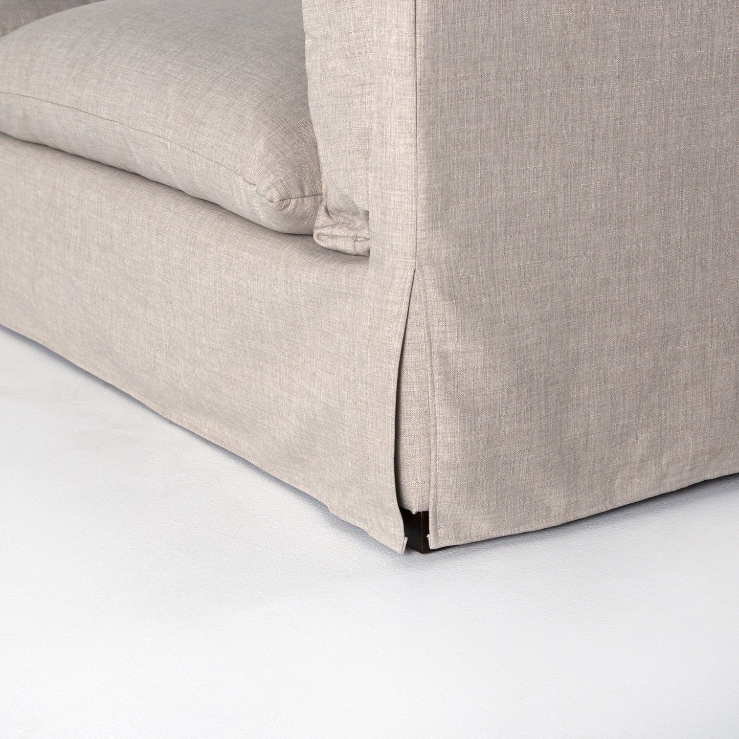 005 SI-1715510 | Closeup | Habitat Slipcover 3-Piece Sectional by Four Hands in bennett moon. Made from 100% polyester, banak wood in a modern style.