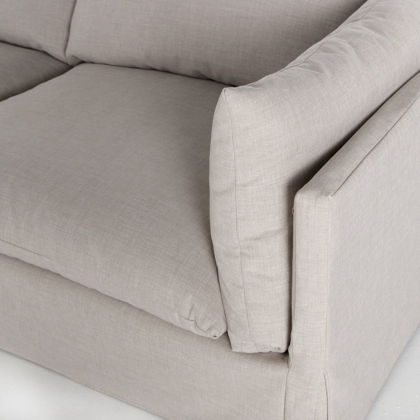 013 SI-1715510 | Closeup | Habitat Slipcover 3-Piece Sectional by Four Hands in bennett moon. Made from 100% polyester, banak wood in a modern style.