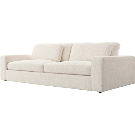 Bloor Sofa by Four Hands in essence natural. Made from 49% viscose (rayon), 22% flax, linen, 18% polyester, 11% cotton, pine plywood, solid pine in a modern style.