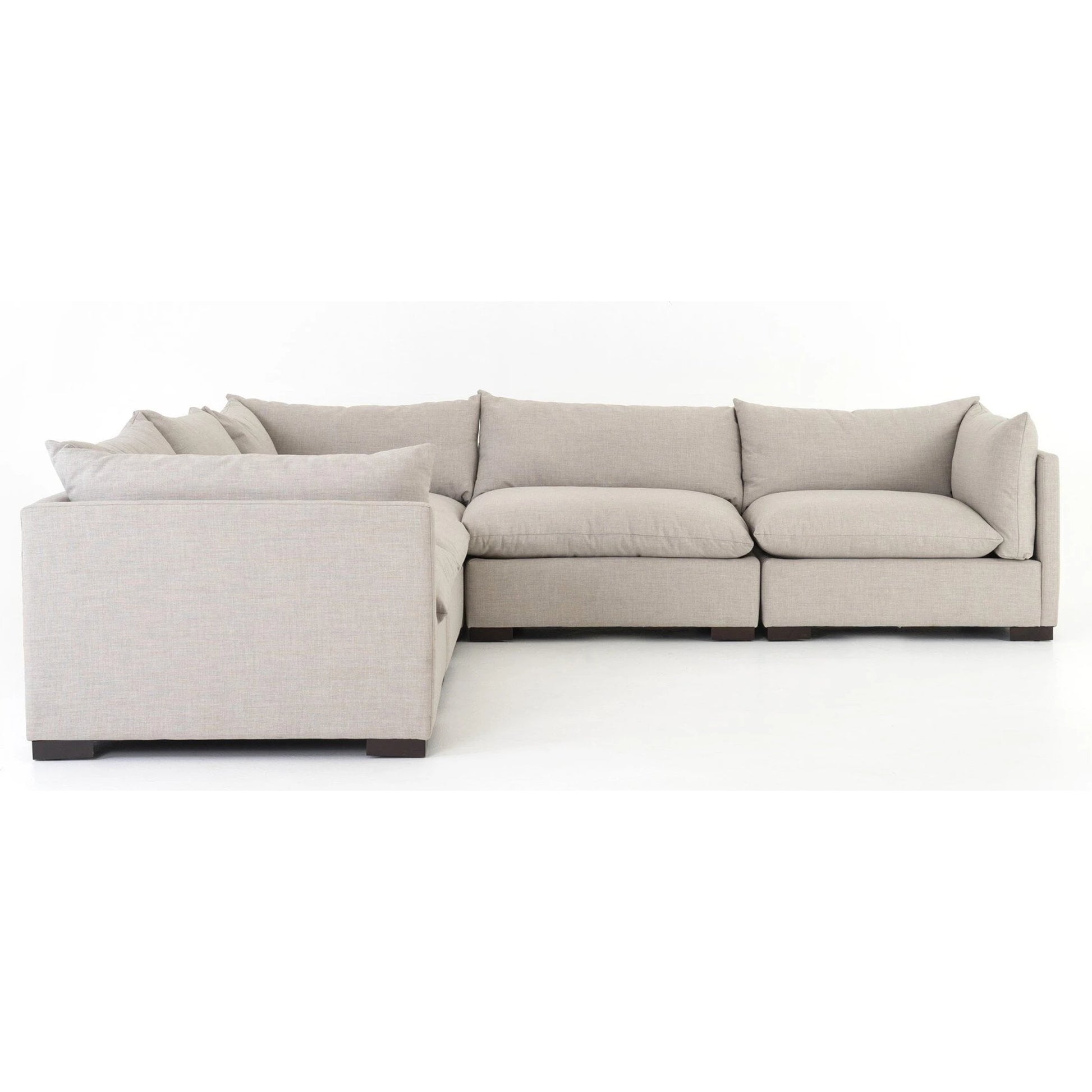 Westwood 5-Piece Sectional by Four Hands. Made from 100% polyester, solid banak, solid pine in a modern style.